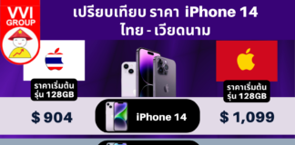 เปรียบเทียบราคา iPhone 14 ทั้ง 4 รุ่น ของ ไทย และ เวียดนาม iPhone 14 Price Thai VS Vietnam